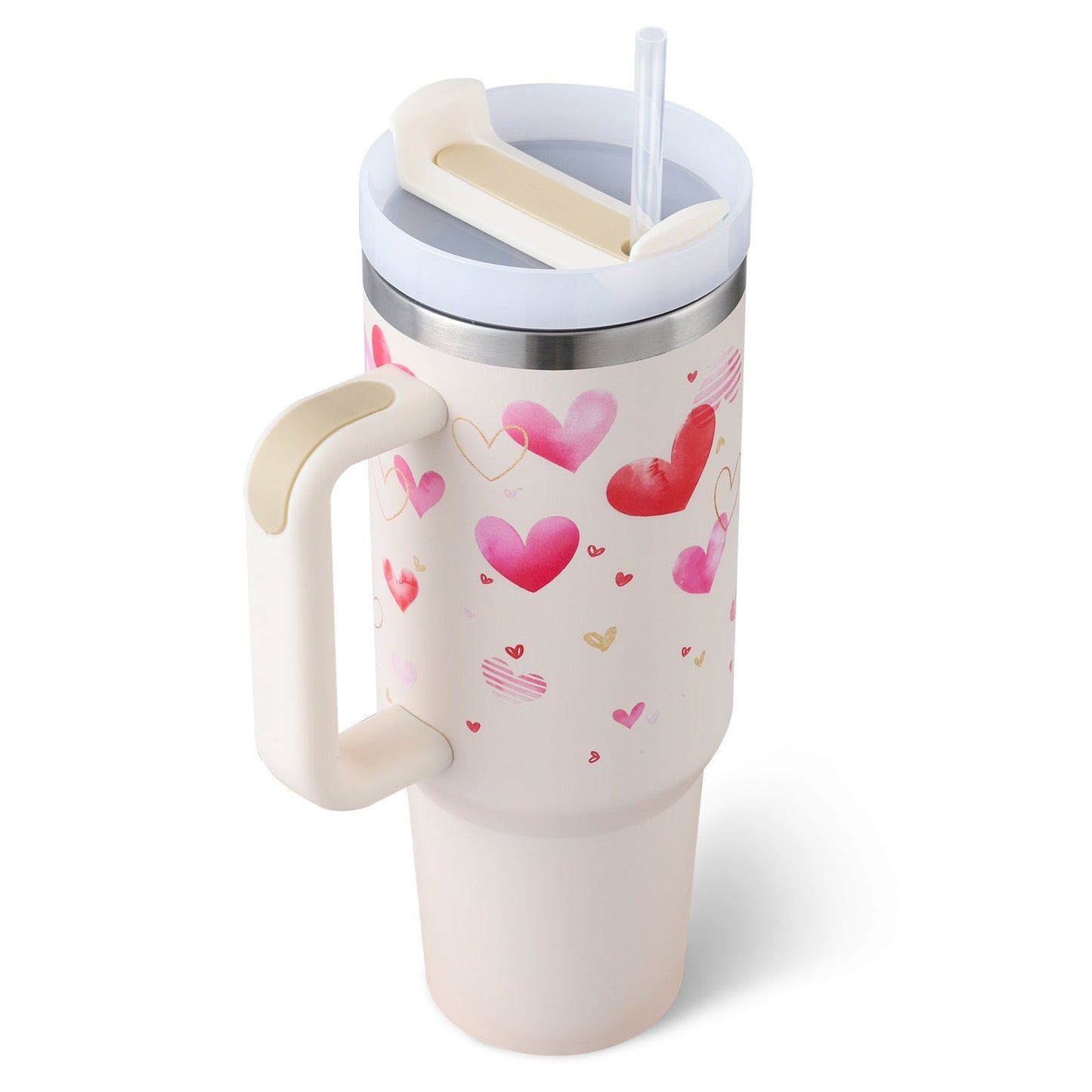 40 Oz Tumbler With Handle Straw Insulated, null