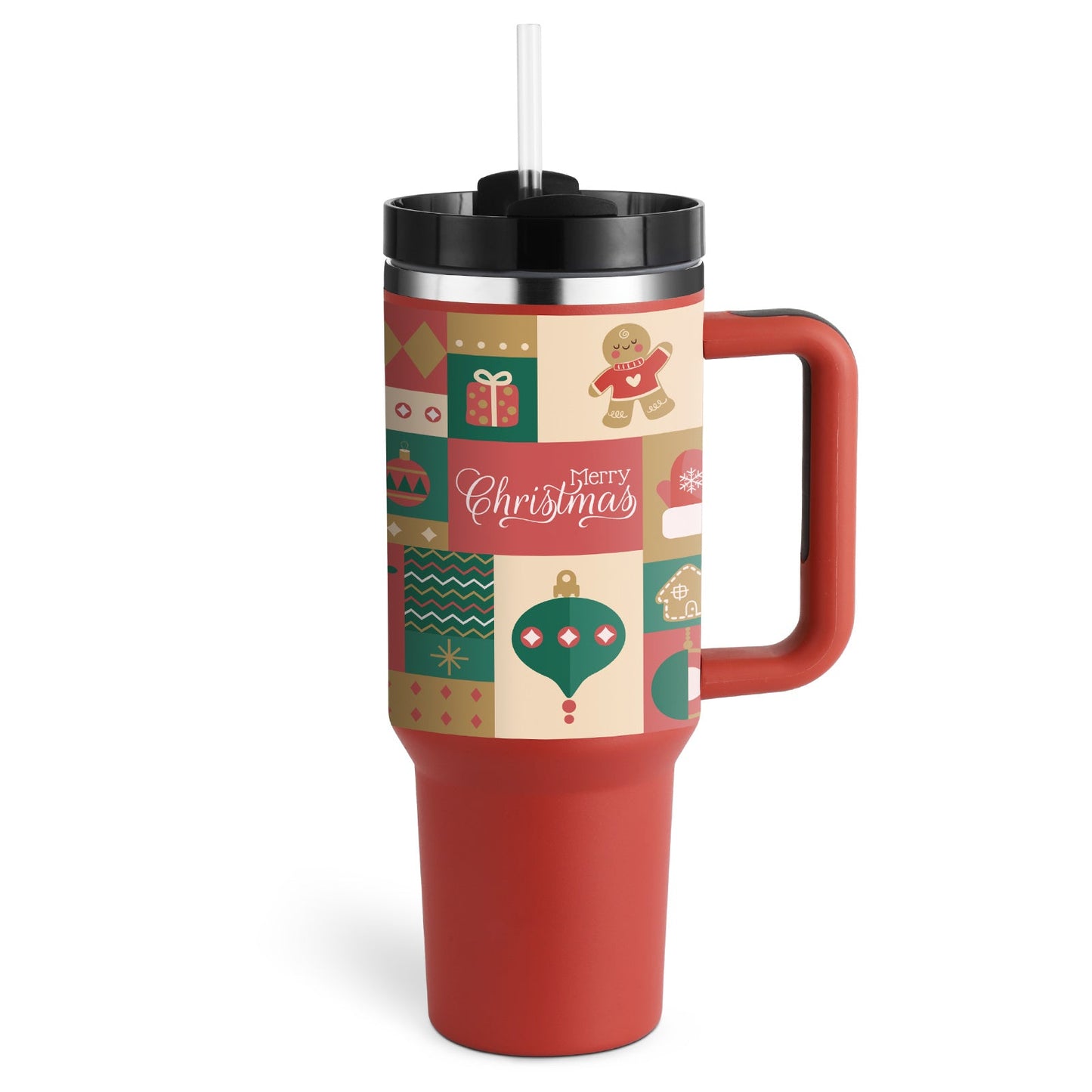 40 Oz Tumbler With Handle Straw Insulated, null
