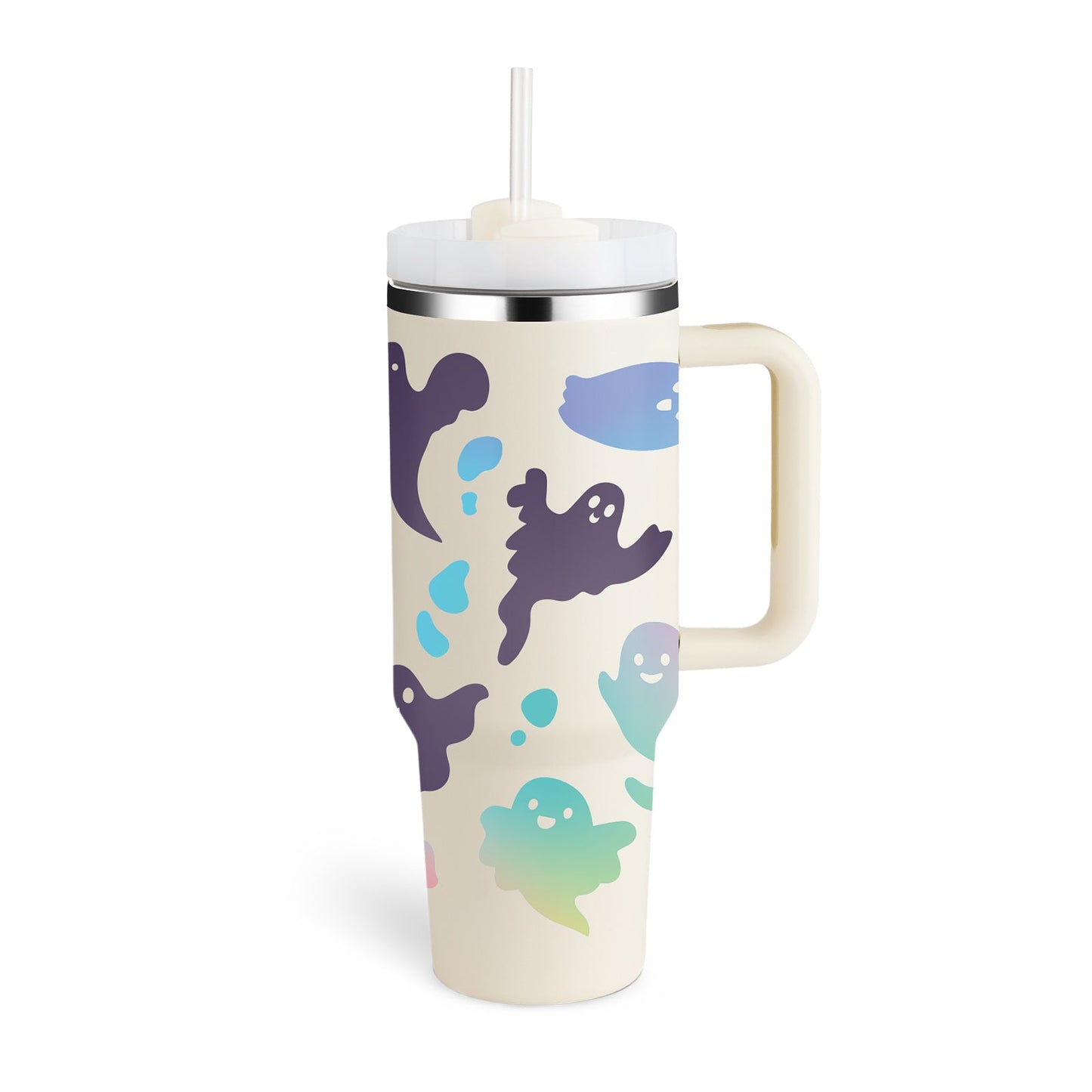 40 Oz Tumbler With Handle Straw Insulated, null