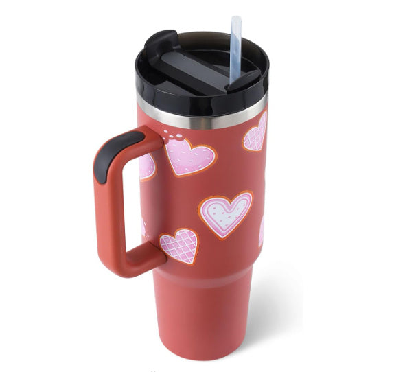 40 Oz Tumbler With Handle Straw Insulated, null