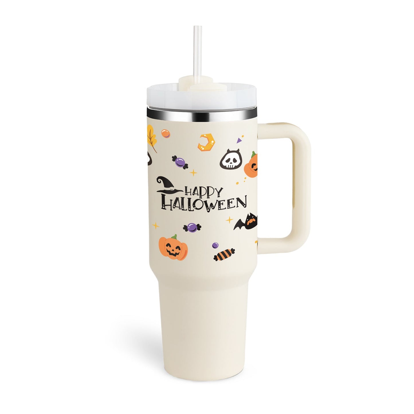 40 Oz Tumbler With Handle Straw Insulated, null