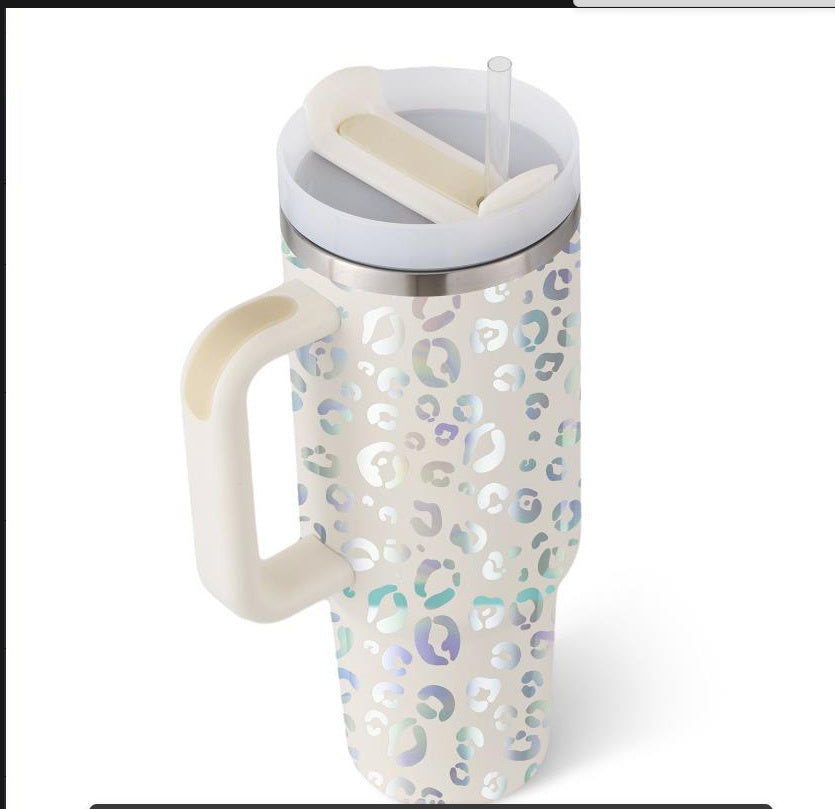 40 Oz Tumbler With Handle Straw Insulated, null