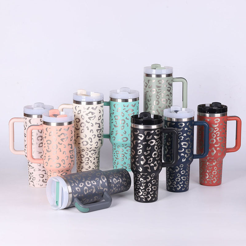40 Oz Tumbler With Handle Straw Insulated, null