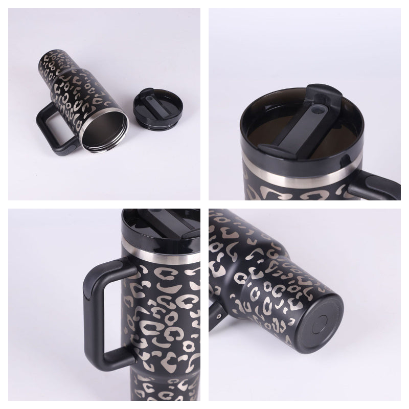 40 Oz Tumbler With Handle Straw Insulated, null