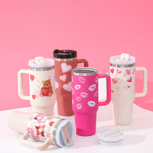 40 Oz Tumbler With Handle Straw Insulated, null